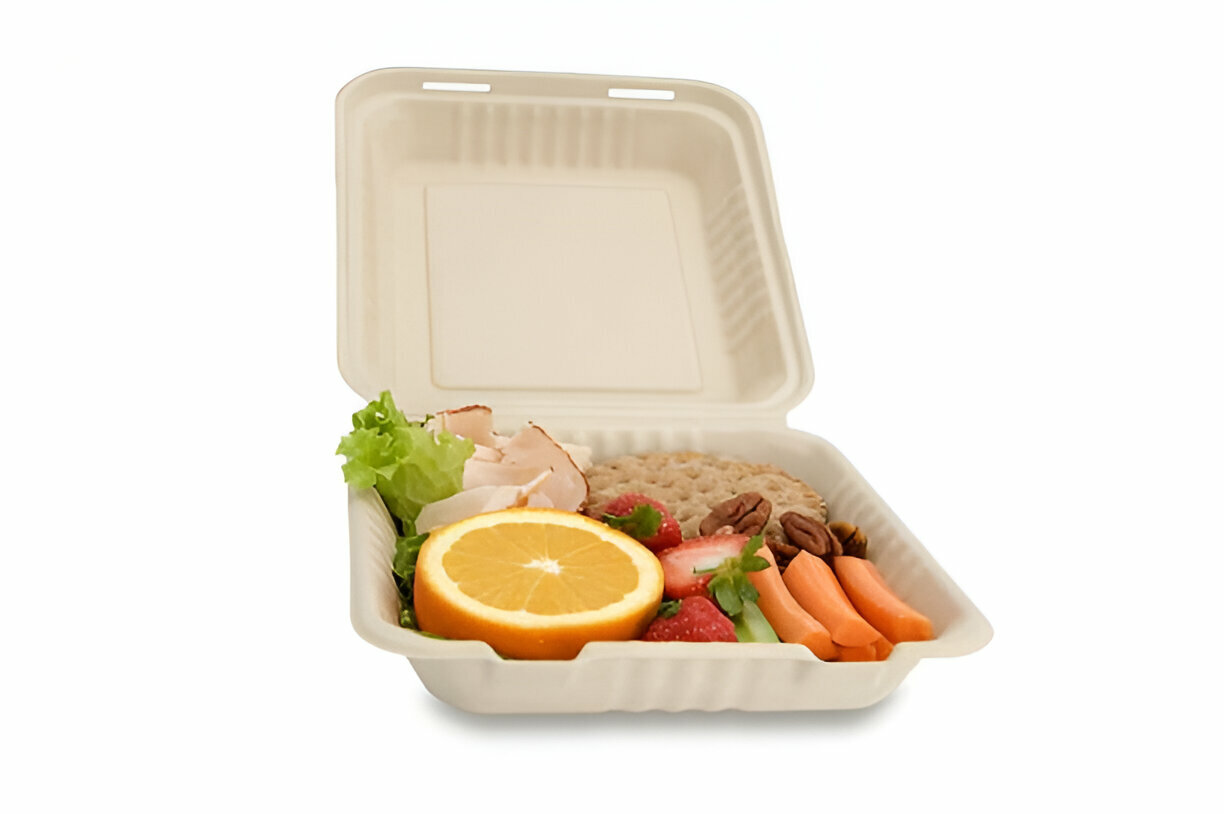 HealPlanet 8×8 Bagasse Clamshell Box